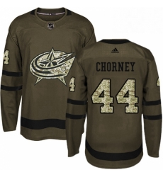 Mens Adidas Columbus Blue Jackets 44 Taylor Chorney Authentic Green Salute to Service NHL Jersey 