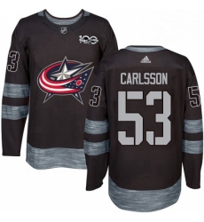 Mens Adidas Columbus Blue Jackets 53 Gabriel Carlsson Premier Black 1917 2017 100th Anniversary NHL Jersey 