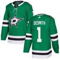 Men Dallas Stars Casey DeSmith #1 Hockey Stitched NHL Jersey Green