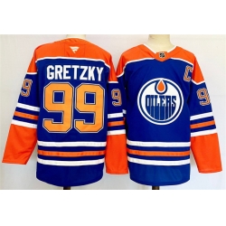 Men Edmonton Oilers 99 Wayne Gretzky Royal 2024 25 Stitched Jersey