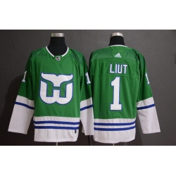 Whalers 1 Mike Liut Green Adidas Jersey