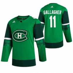 Men Montreal Canadiens 11 Brendan Gallagher Green 2020 Adidas Jersey