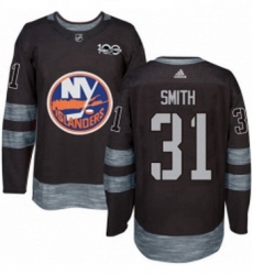 Mens Adidas New York Islanders 31 Billy Smith Premier Black 1917 2017 100th Anniversary NHL Jersey 