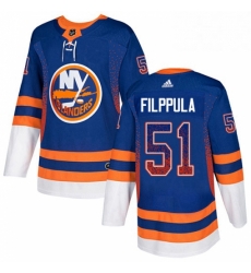 Mens Adidas New York Islanders 51 Valtteri Filppula Authentic Royal Blue Drift Fashion NHL Jersey 