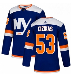 Mens Adidas New York Islanders 53 Casey Cizikas Premier Blue Alternate NHL Jersey 