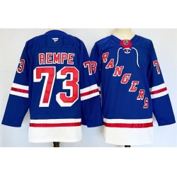 Men New York Rangers 73 Matt Rempe Royal 2024 25 Home With A Patch Stitched Hockey Jersey