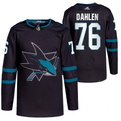 Adidas San Jose Sharks 76 Jonathan Dahlen Black Alternate Authentic Stitched NHL Jersey