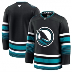 Men San Jose Sharks Blank Black 2024 25 Alternate Stitched Hockey Jersey