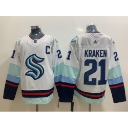 Men Seattle Kraken 21 Seattle Kraken White Adidas Jersey