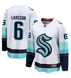 Men Seattle Kraken 6 Adam Larsson White 2024 25 Home Stitched Hockey Jersey