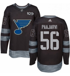 Mens Adidas St Louis Blues 56 Magnus Paajarvi Authentic Black 1917 2017 100th Anniversary NHL Jersey 