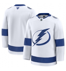 Men Tampa Bay Lightning Blank White 2024 25 Away Stitched Hockey Jersey