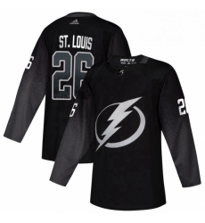 Mens Tampa Bay Lightning 26 Martin St Louis adidas Alternate Authentic Player Jersey Black 