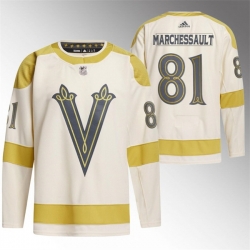 Men Vegas Golden Knights 81 Jonathan Marchessault Cream 2024 Winter Classic Breakaway Stitched Jersey