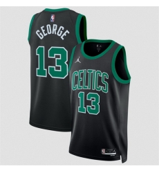 Men Boston Celtics  13 Paul George Black Statement Edition Stitched Basketball Jersey
