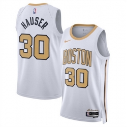 Men Boston Celtics 30 Sam Hauser White 2025 26 City Edition Stitched Basketball Jersey