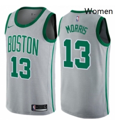 Womens Nike Boston Celtics 13 Marcus Morris Swingman Gray NBA Jersey City Edition 