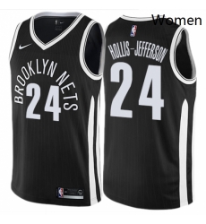 Womens Nike Brooklyn Nets 24 Rondae Hollis Jefferson Swingman Black NBA Jersey City Edition