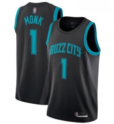 Men Black Malik Monk Men Jersey 1 Authentic Charlotte Hornets Basketball Jersey