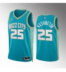 Men Charlotte Hornets 25 P J  Washington Teal 2023 24 City Edition Stitched Basketball Jersey