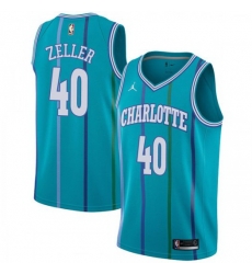 Men Nike Charlotte Hornets 40 Cody Zeller Aqua NBA Jordan Swingman Hardwood Classics Jersey