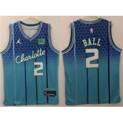 Men Nike Charlotte Hornets LaMelo Ball #2 75th Anniversary NBA Stitched Jersey