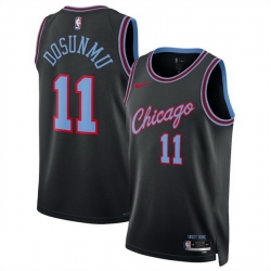 Men Chicago Bulls 11 Ayo Dosunmu Black 2025 26 City Edition Stitched Basketball Jersey