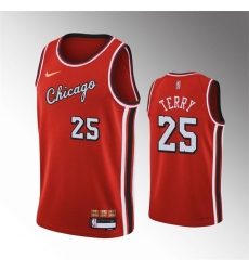 Men Chicago Bulls 25 Dalen Terry Red 75th Anniversary Stitched Basketball Jersey