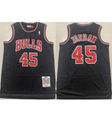 Men Chicago Bulls 45 Michael Jordan Black 1994 95 Throwback Stitched Basketball Jersey