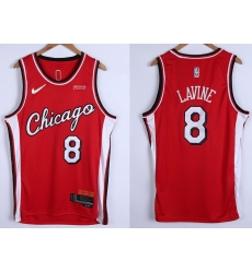 Men Chicago Bulls 8 Zach LaVine 75th Anniversary Red Edition Swingman Stitched Basketball Jersey