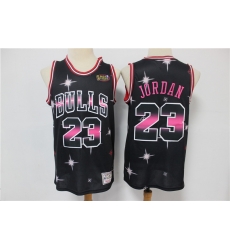 Men Chicago Bulls Michael Jordan 23 Full Stars Black Limited Jersey