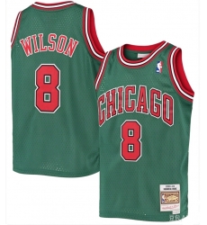 Men Chicago Bulls Wilson 8 Green Stitched NBA Green Jersey