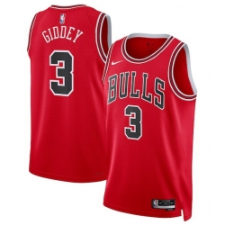 Men Nike Chicago Bulls Josh Giddey #3 Stitched Basketball Swingman Jersey Red