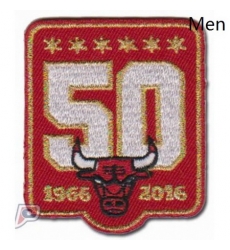 Stitched Chicago Bulls 50th Anniversary Season Logo Red Jersey Patch