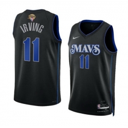 Men Dallas Mavericks 11 Kyrie Irving Black 2024 Finals City Edition Stitched Basketball Jersey