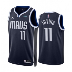 Men Dallas Mavericks 11 Kyrie Irving Navy Statement Edition Stitched Basketball Jersey