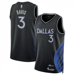 Men Dallas Mavericks 3 Anthony Davis Black 2025 26 City Edition Stitched Basketball Jersey
