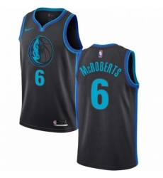 Mens Nike Dallas Mavericks 6 Josh McRoberts Swingman Charcoal NBA Jersey City Edition 