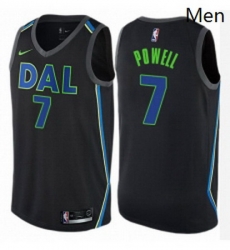 Mens Nike Dallas Mavericks 7 Dwight Powell Swingman Black NBA Jersey City Edition 