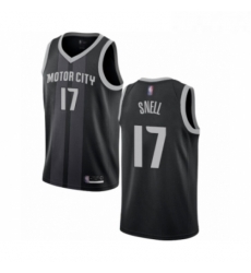 Womens Detroit Pistons 17 Tony Snell Swingman Black Basketball Jersey City Edition 