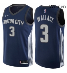 Womens Nike Detroit Pistons 3 Ben Wallace Swingman Navy Blue NBA Jersey City Edition