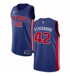 Womens Nike Detroit Pistons 42 Jerry Stackhouse Authentic Royal Blue Road NBA Jersey Icon Edition