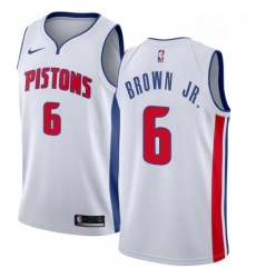 Womens Nike Detroit Pistons 6 Bruce Brown Jr Swingman White NBA Jersey Association Edition 