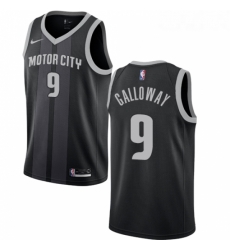 Womens Nike Detroit Pistons 9 Langston Galloway Swingman Black NBA Jersey City Edition 