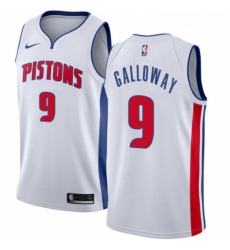 Womens Nike Detroit Pistons 9 Langston Galloway Swingman White Home NBA Jersey Association Edition 