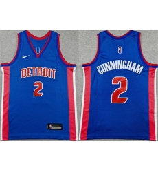 Youth Detroit Pistons  2 Cade Cunningham Blue Stitched Basketball Jersey