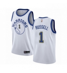 Mens Golden State Warriors 1 DAngelo Russell Authentic White Hardwood Classics Basketball Jersey 