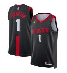 Men Houston Rockets  1 Amen Thompson Black 2026 27 Statement Edition Stitched Basketball Jersey