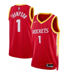 Men Houston Rockets  1 Amen Thompson Red 2026 27 Icon Edition Stitched Basketball Jersey
