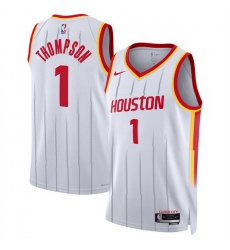 Men Houston Rockets  1 Amen Thompson White 2026 27 Association Edition Stitched Basketball Jersey
